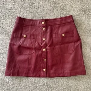 Forever 21 Leather Button Up Skirt